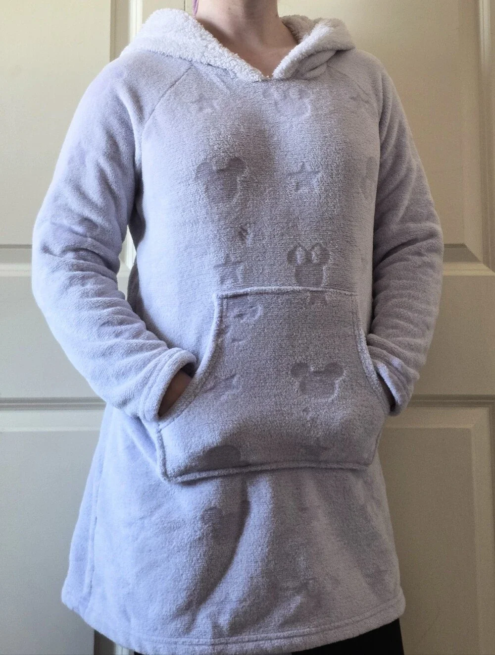 Official Disney: Lavender Plush Fleece Mickey Mouse Hooded Tunic Loungewear